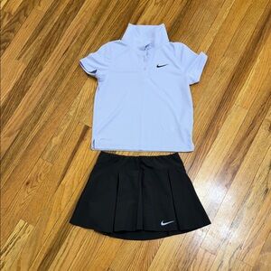 Nike White Shirt and Black Skirt Combo